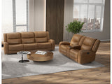 Leolinus Brown Leather Sofa & Loveseat by Furniture of America at Eve Furniture