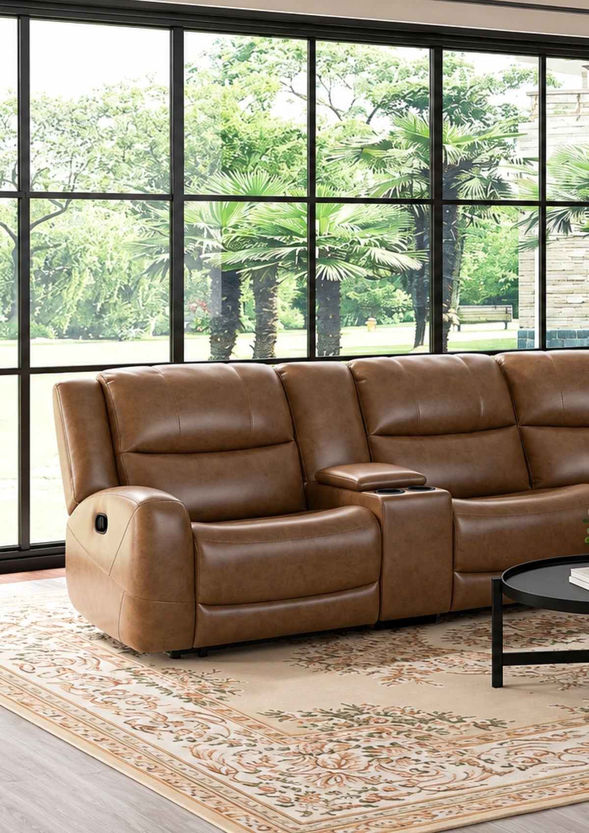 Leolinus Brown Motion Sectional by Furniture of America at Eve Furniture