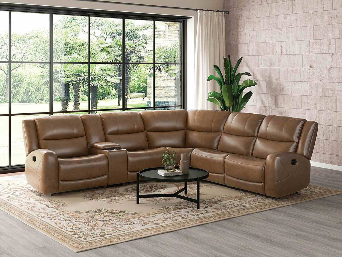 Leolinus Brown Motion Sectional by Furniture of America at Eve Furniture