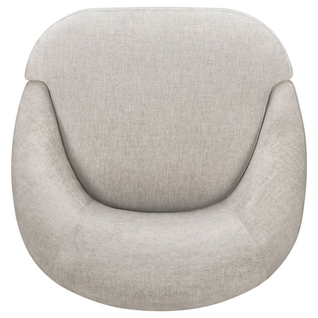 Leon Beige Chenille Upholstered Swivel Accent Chair by Coaster at Eve Furniture