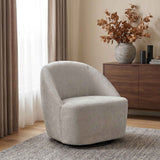 Leon Beige Chenille Upholstered Swivel Accent Chair by Coaster at Eve Furniture