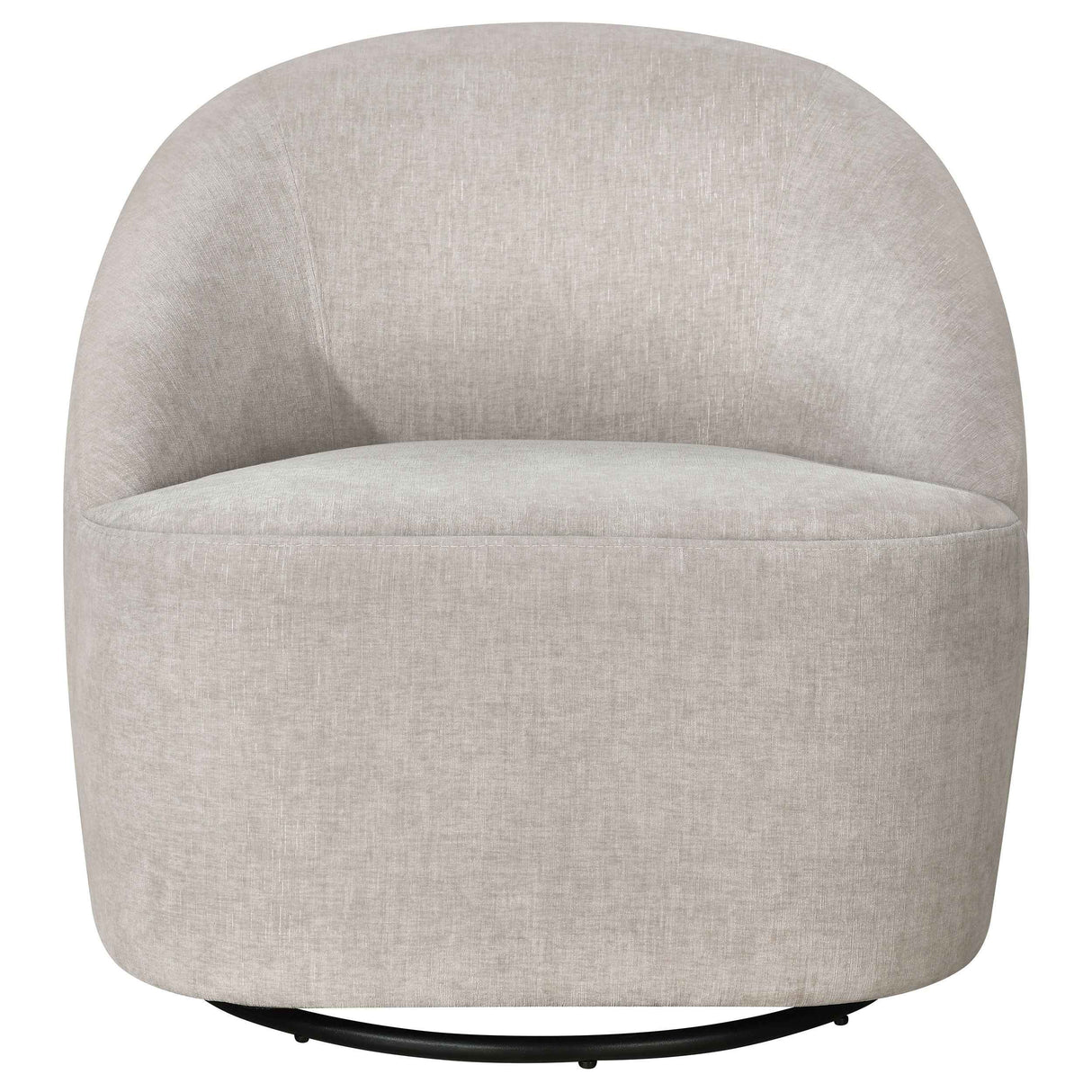 Leon Beige Chenille Upholstered Swivel Accent Chair by Coaster at Eve Furniture