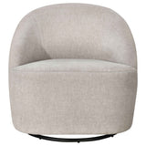 Leon Beige Chenille Upholstered Swivel Accent Chair by Coaster at Eve Furniture