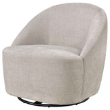 Leon Beige Chenille Upholstered Swivel Accent Chair by Coaster at Eve Furniture