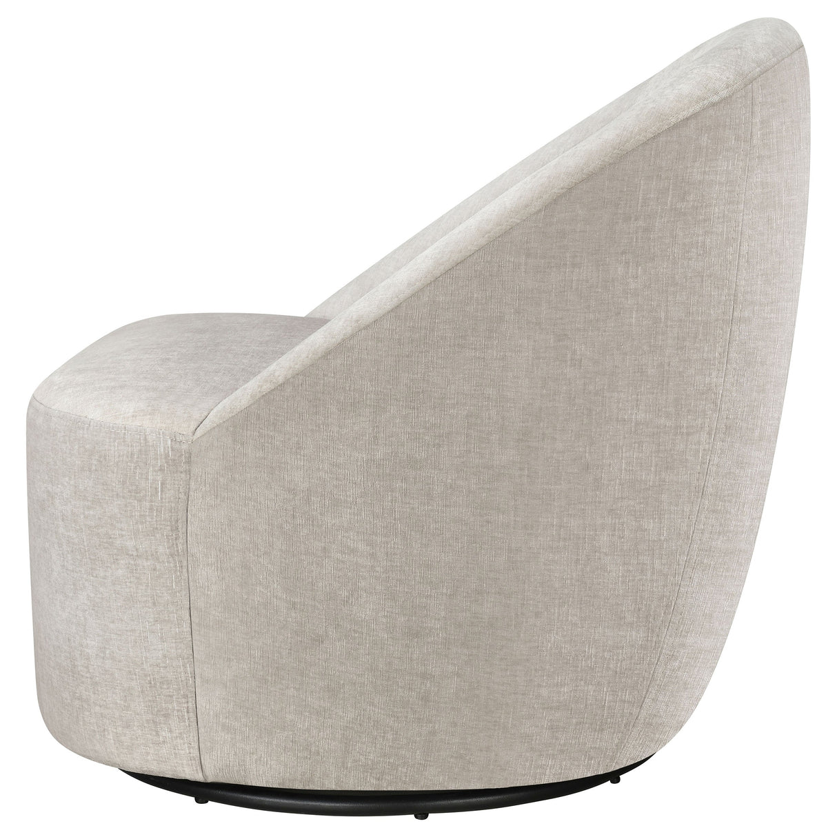 Leon Beige Chenille Upholstered Swivel Accent Chair by Coaster at Eve Furniture