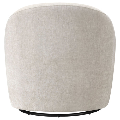 Leon Beige Chenille Upholstered Swivel Accent Chair by Coaster at Eve Furniture
