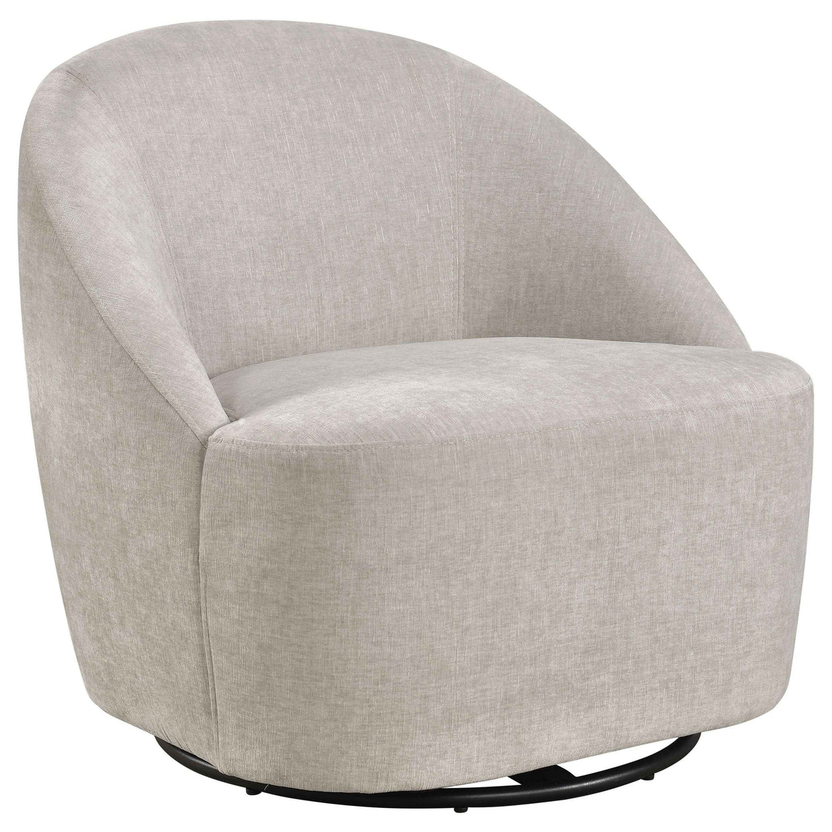 Leon Beige Chenille Upholstered Swivel Accent Chair by Coaster at Eve Furniture