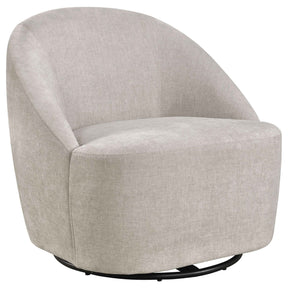 Leon Beige Chenille Upholstered Swivel Accent Chair by Coaster at Eve Furniture