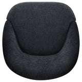 Leon Black Chenille Upholstered Swivel Accent Chair by Coaster at Eve Furniture