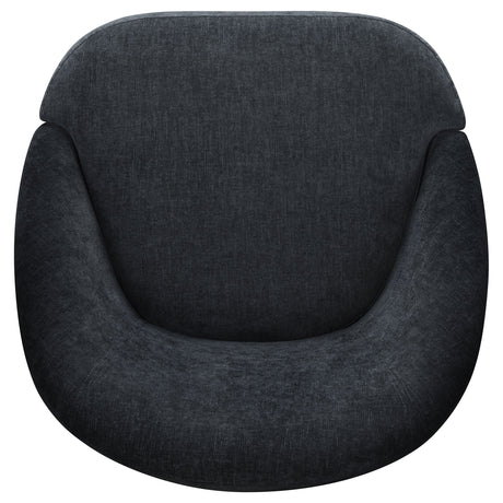 Leon Black Chenille Upholstered Swivel Accent Chair by Coaster at Eve Furniture