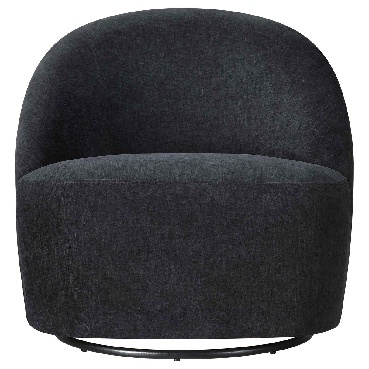 Leon Black Chenille Upholstered Swivel Accent Chair by Coaster at Eve Furniture