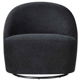 Leon Black Chenille Upholstered Swivel Accent Chair by Coaster at Eve Furniture