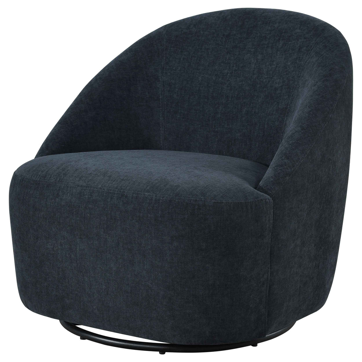 Leon Black Chenille Upholstered Swivel Accent Chair by Coaster at Eve Furniture
