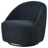 Leon Black Chenille Upholstered Swivel Accent Chair by Coaster at Eve Furniture