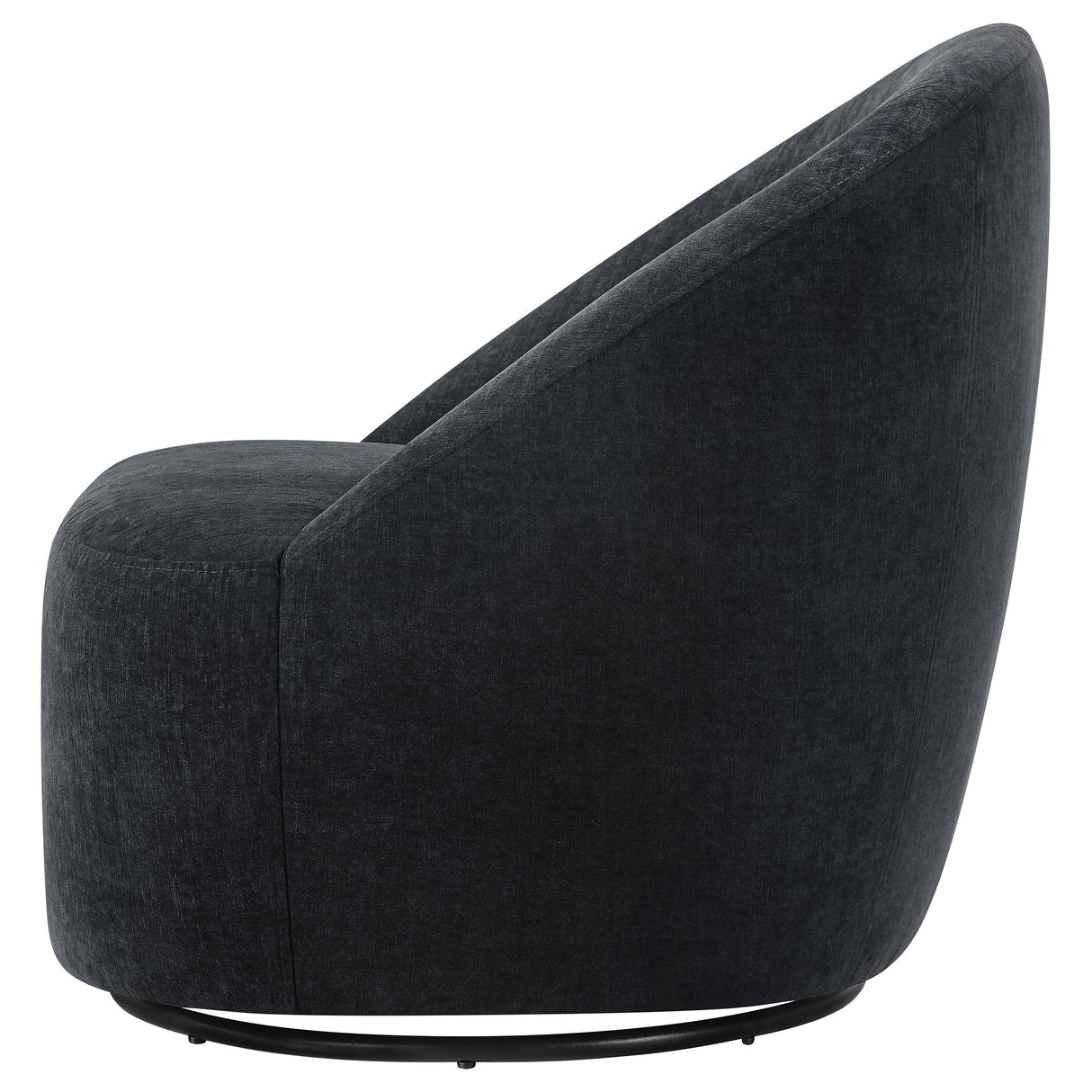 Leon Black Chenille Upholstered Swivel Accent Chair by Coaster at Eve Furniture