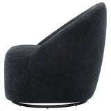 Leon Black Chenille Upholstered Swivel Accent Chair by Coaster at Eve Furniture