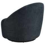 Leon Black Chenille Upholstered Swivel Accent Chair by Coaster at Eve Furniture