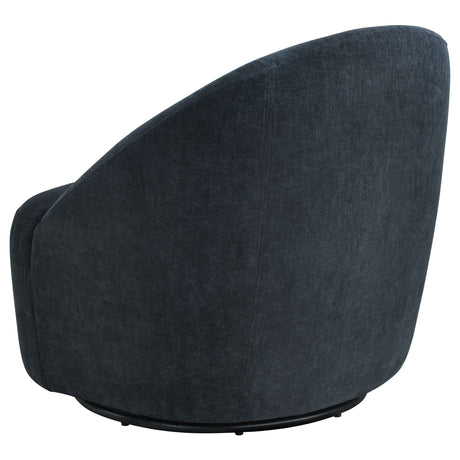 Leon Black Chenille Upholstered Swivel Accent Chair by Coaster at Eve Furniture