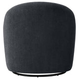 Leon Black Chenille Upholstered Swivel Accent Chair by Coaster at Eve Furniture