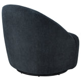 Leon Black Chenille Upholstered Swivel Accent Chair by Coaster at Eve Furniture