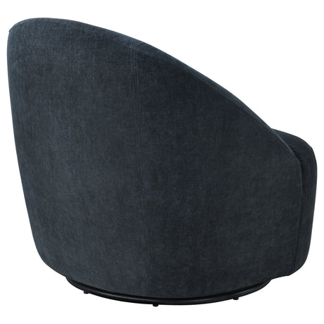 Leon Black Chenille Upholstered Swivel Accent Chair by Coaster at Eve Furniture