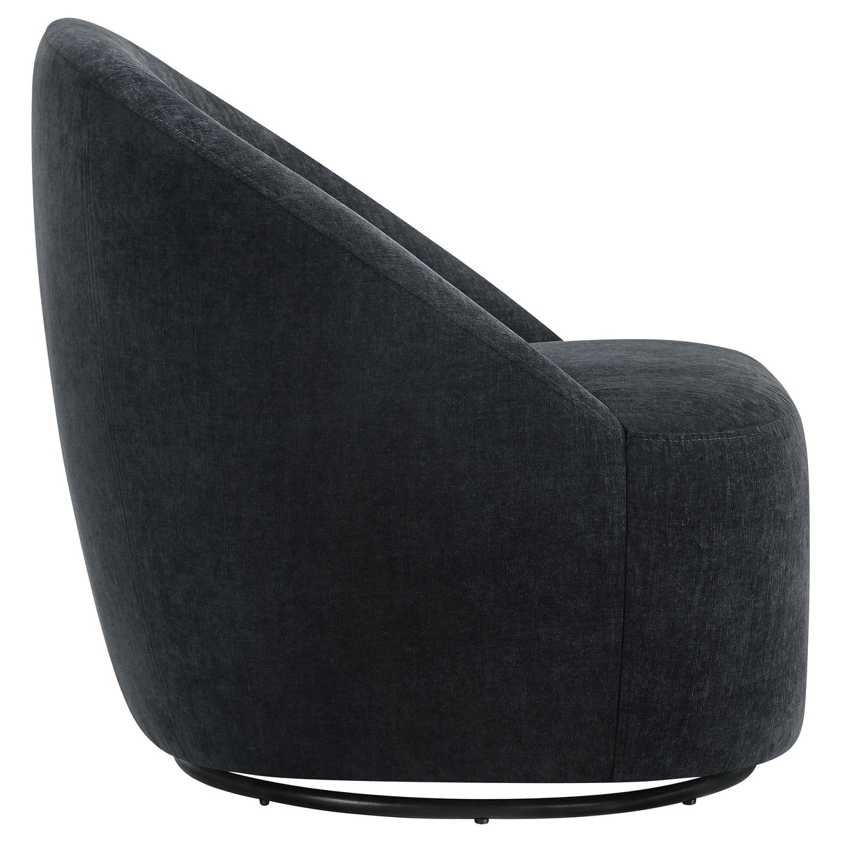 Leon Black Chenille Upholstered Swivel Accent Chair by Coaster at Eve Furniture