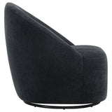 Leon Black Chenille Upholstered Swivel Accent Chair by Coaster at Eve Furniture