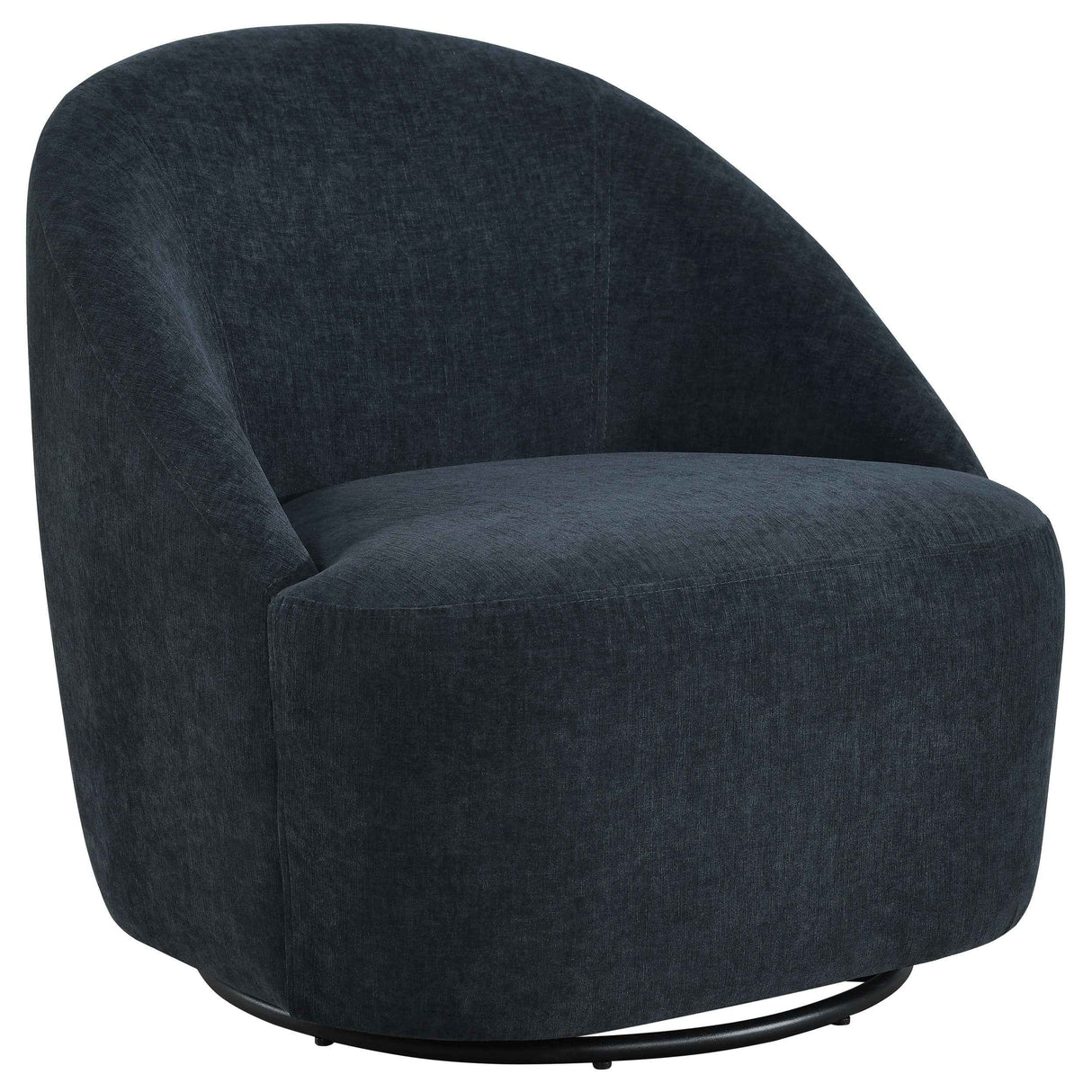Leon Black Chenille Upholstered Swivel Accent Chair by Coaster at Eve Furniture