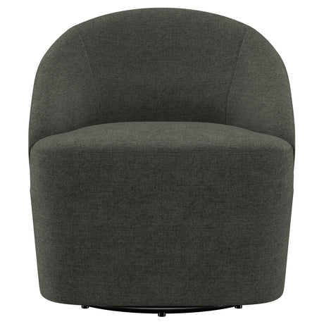 Leon Hunter Green Upholstered Accent Swivel Barrel Chair by Coaster at Eve Furniture