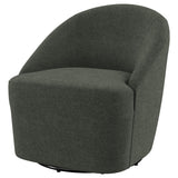 Leon Hunter Green Upholstered Accent Swivel Barrel Chair by Coaster at Eve Furniture