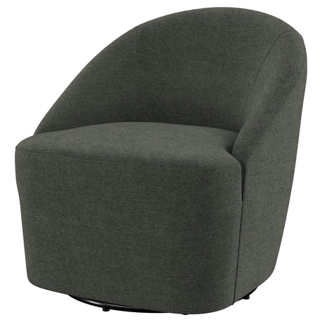 Leon Hunter Green Upholstered Accent Swivel Barrel Chair by Coaster at Eve Furniture
