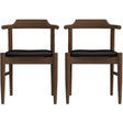 Leon Mid-Century Modern Black Vegan Leather Dining Chair (Set of 2) by Ashcroft Furniture at Eve Furniture