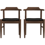 Leon Mid-Century Modern Black Vegan Leather Dining Chair (Set of 2) by Ashcroft Furniture at Eve Furniture