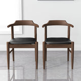 Leon Mid-Century Modern Black Vegan Leather Dining Chair (Set of 2) by Ashcroft Furniture at Eve Furniture