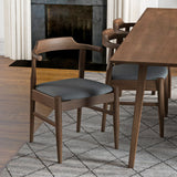 Leon Mid-Century Modern Grey Fabric Dining Chair (Set of 2) by Ashcroft Furniture at Eve Furniture