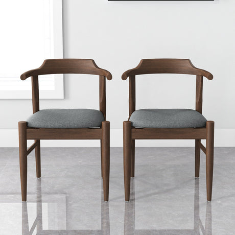 Leon Mid-Century Modern Grey Fabric Dining Chair (Set of 2) by Ashcroft Furniture at Eve Furniture