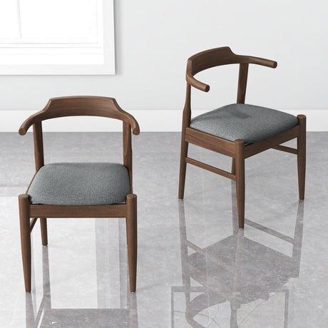 Leon Mid-Century Modern Grey Fabric Dining Chair (Set of 2) by Ashcroft Furniture at Eve Furniture