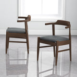 Leon Mid-Century Modern Grey Fabric Dining Chair (Set of 2) by Ashcroft Furniture at Eve Furniture