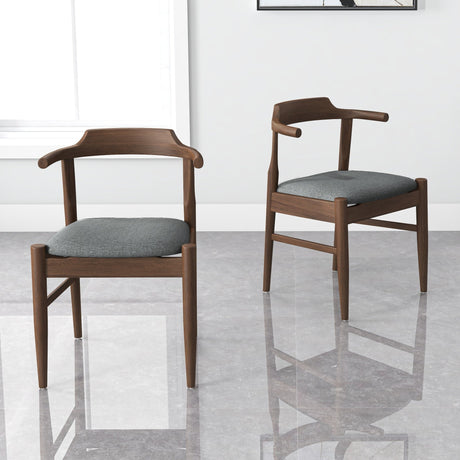 Leon Mid-Century Modern Grey Fabric Dining Chair (Set of 2) by Ashcroft Imports at Eve Furniture
