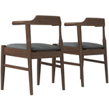 Leon Mid-Century Modern Grey Fabric Dining Chair (Set of 2) by Ashcroft Imports at Eve Furniture