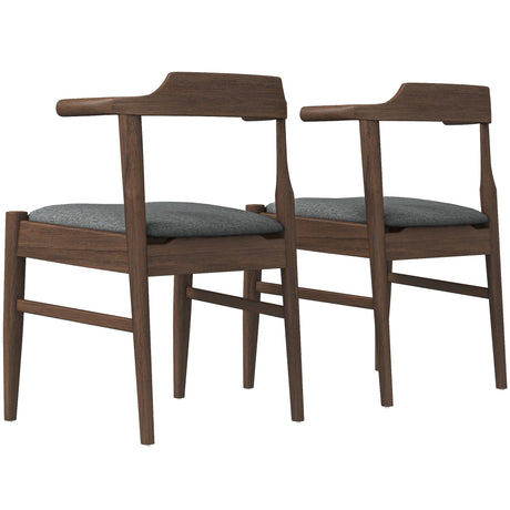 Leon Mid-Century Modern Grey Fabric Dining Chair (Set of 2) by Ashcroft Imports at Eve Furniture