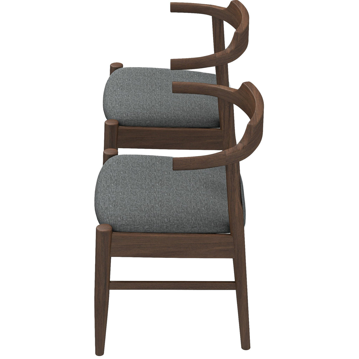 Leon Mid-Century Modern Grey Fabric Dining Chair (Set of 2) by Ashcroft Imports at Eve Furniture