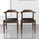 Leon Mid-Century Modern Leather Dining Chair (Set of 2) by Ashcroft Imports at Eve Furniture