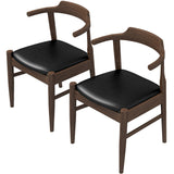 Leon Mid-Century Modern Leather Dining Chair (Set of 2) by Ashcroft Imports at Eve Furniture