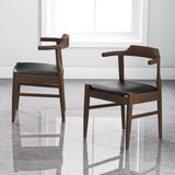 Leon Mid-Century Modern Leather Dining Chair (Set of 2) by Ashcroft Imports at Eve Furniture
