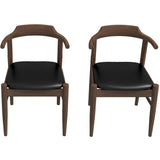 Leon Mid-Century Modern Leather Dining Chair (Set of 2) by Ashcroft Imports at Eve Furniture