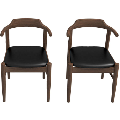 Leon Mid-Century Modern Leather Dining Chair (Set of 2) by Ashcroft Imports at Eve Furniture