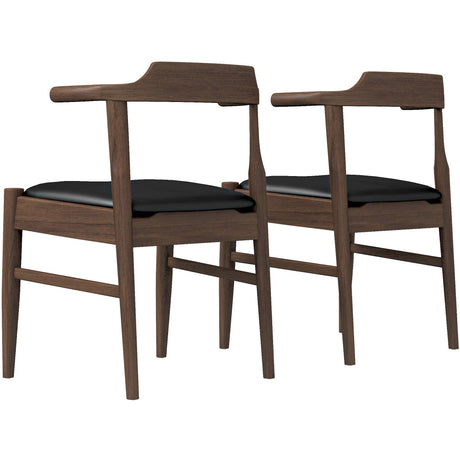 Leon Mid-Century Modern Leather Dining Chair (Set of 2) by Ashcroft Imports at Eve Furniture