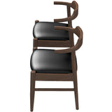 Leon Mid-Century Modern Leather Dining Chair (Set of 2)