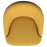 Leon Mustard Yellow Upholstered Accent Swivel Barrel Chair by Coaster at Eve Furniture